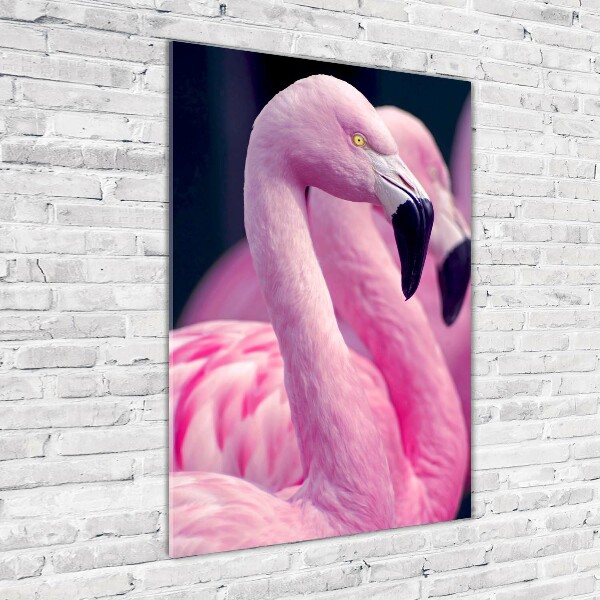 Foto auf glas vertikales Flamingos