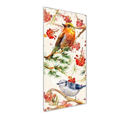 Bild aus glas vertikales Vögel und Blumen