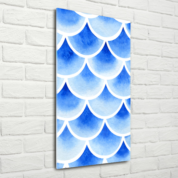 Glasbild vertikales Fischschuppen