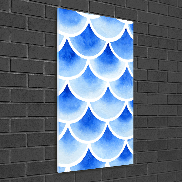 Glasbild vertikales Fischschuppen