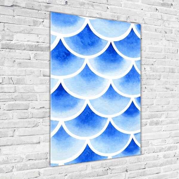 Glasbild vertikales Fischschuppen