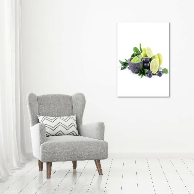 Bild aus glas vertikales Zitrusfrüchte und Steine