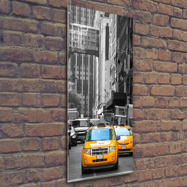 Foto auf glas vertikales New Yorker Taxis