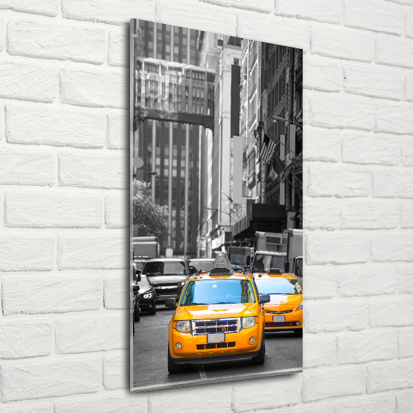 Foto auf glas vertikales New Yorker Taxis