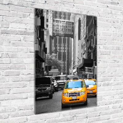 Foto auf glas vertikales New Yorker Taxis
