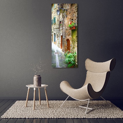 Glasbild vertikales Italienische Straßen