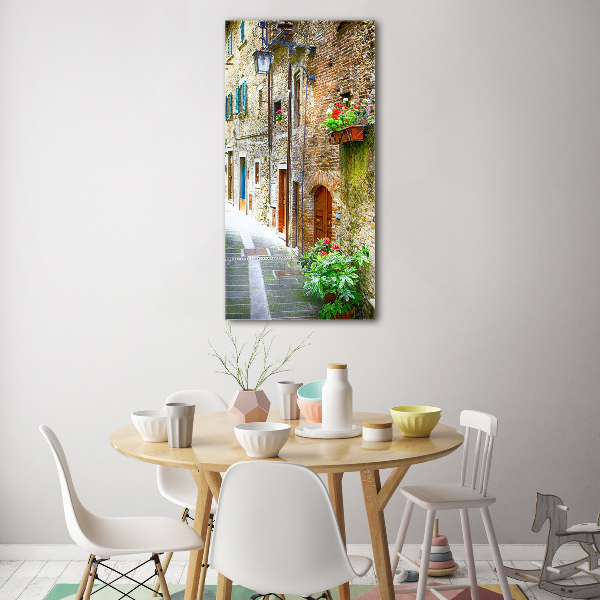 Glasbild vertikales Italienische Straßen