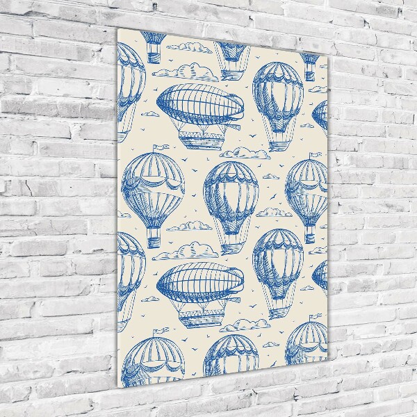 Bild aus glas vertikales Luftschiffe und Ballons