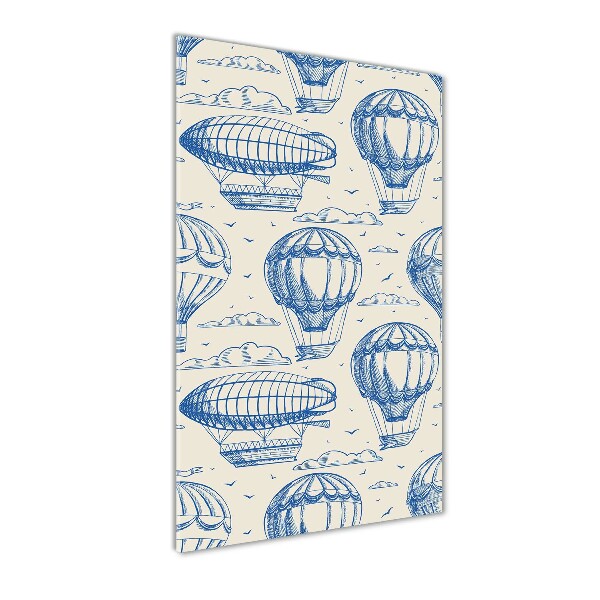 Bild aus glas vertikales Luftschiffe und Ballons