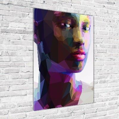 Glasbild vertikales Abstrakte Frau