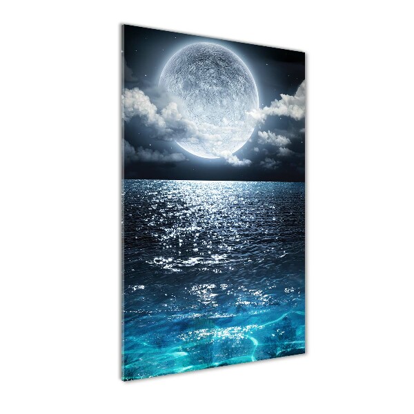 Glasbild vertikales Vollmond