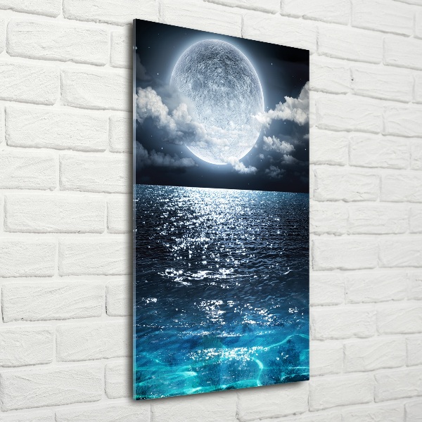 Glasbild vertikales Vollmond