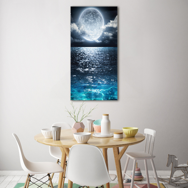Glasbild vertikales Vollmond