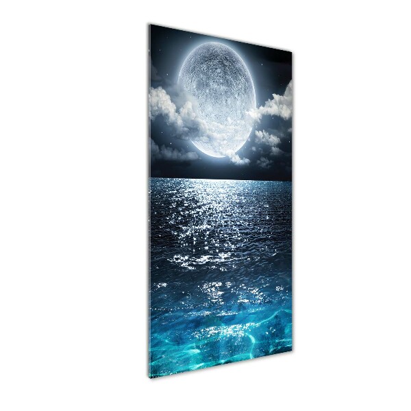 Glasbild vertikales Vollmond