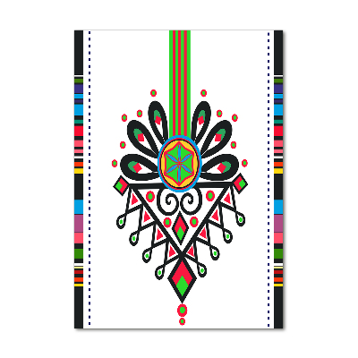 Glasbild vertikales Polnisches Volksmuster