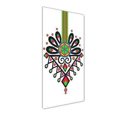Glasbild vertikales Polnisches Volksmuster
