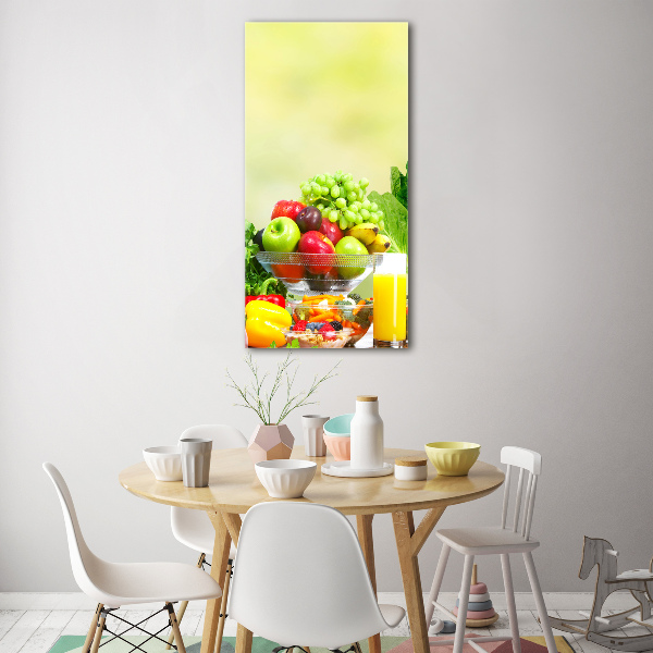 Bild aus glas vertikales Gemüse und Obst