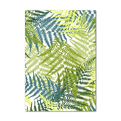 Glasbild vertikales Farnblätter