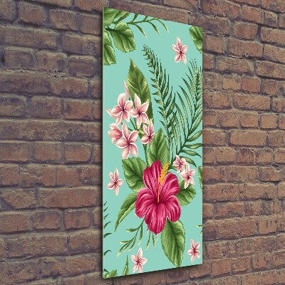 Bild aus glas vertikales Hawaiianische Blumen