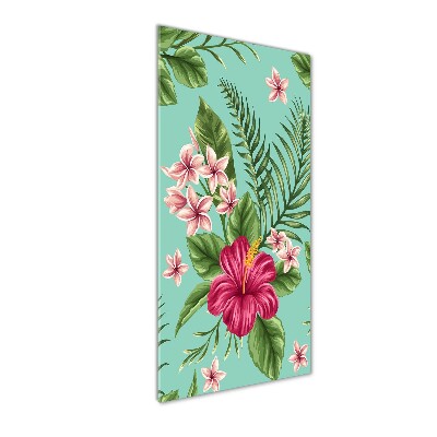 Bild aus glas vertikales Hawaiianische Blumen