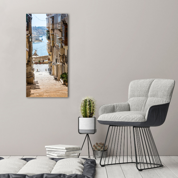 Bild aus glas vertikales Straßen in Malta