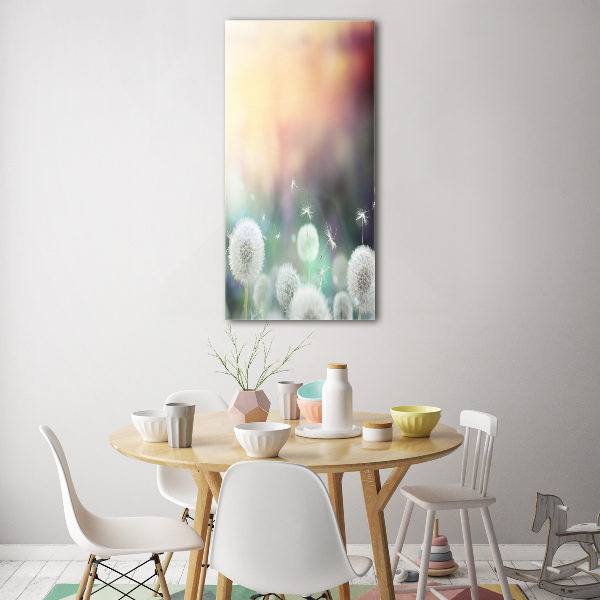 Foto auf glas vertikales Löwenzahn