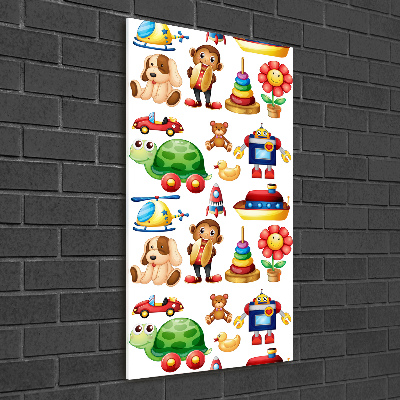 Glasbild vertikales Spielzeug