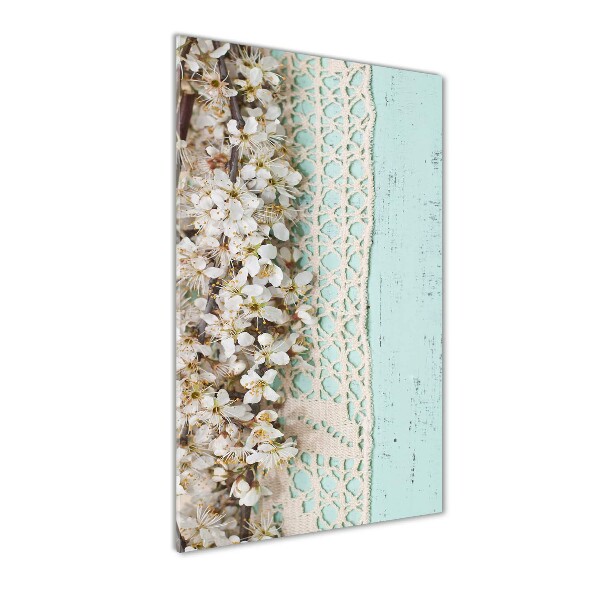 Foto auf glas vertikales Kirschblüten