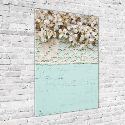 Foto auf glas vertikales Kirschblüten