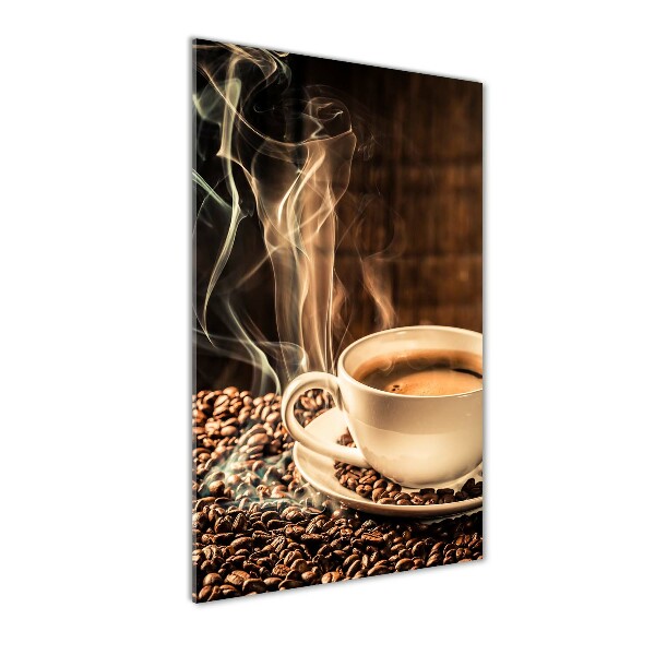 Glasbild vertikales Aromatischer Kaffee