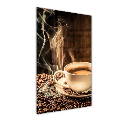 Glasbild vertikales Aromatischer Kaffee