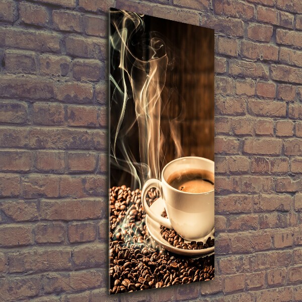 Glasbild vertikales Aromatischer Kaffee