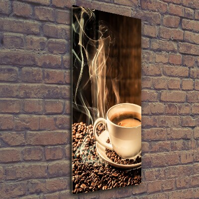 Glasbild vertikales Aromatischer Kaffee