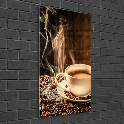 Glasbild vertikales Aromatischer Kaffee