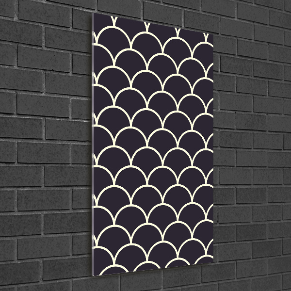 Glasbild vertikales Fischschuppen