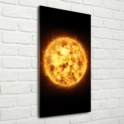 Glasbild vertikales Sonne