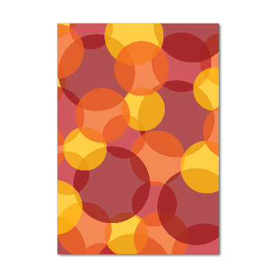 Glasbild vertikales Bunte Kreise