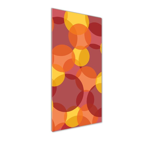 Glasbild vertikales Bunte Kreise