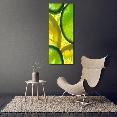 Bild aus glas vertikales Limette und Zitrone
