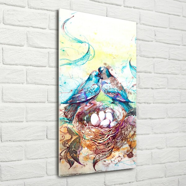 Glasbild vertikales Familie