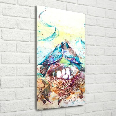 Glasbild vertikales Familie