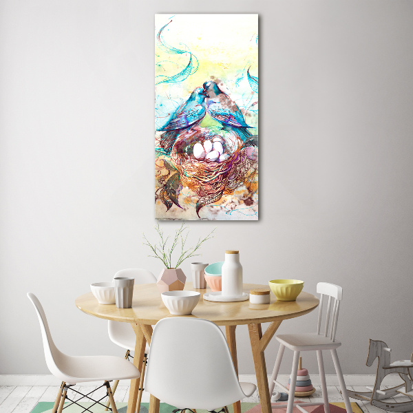 Glasbild vertikales Familie