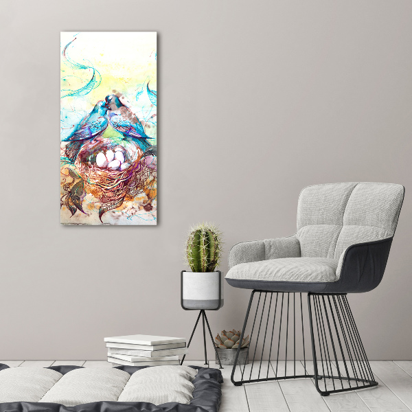 Glasbild vertikales Familie