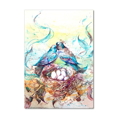 Glasbild vertikales Familie