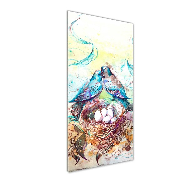 Glasbild vertikales Familie