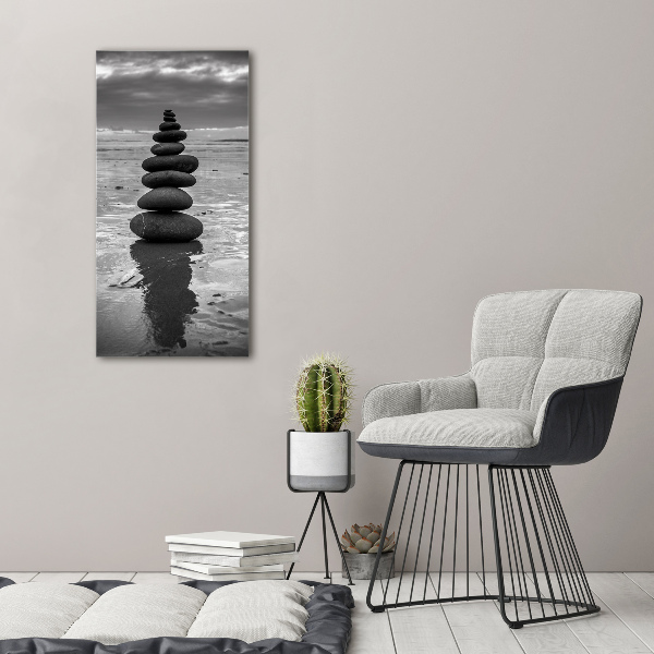 Foto auf glas vertikales Steine am Strand