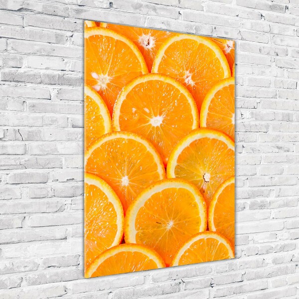 Glasbild vertikales Orangenscheiben