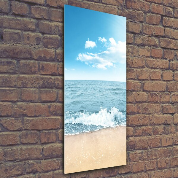 Glasbild vertikales Strand und Meer