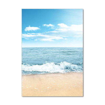 Glasbild vertikales Strand und Meer