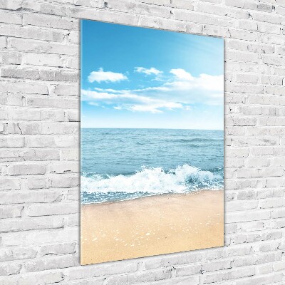 Glasbild vertikales Strand und Meer